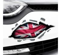 HastingsDesigner TORN RIPPED 3D EFFECT UNION JACK UK FLAG Novelty Car,Bumper Vinyl Decal Sticker