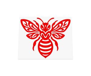 HastingsDesigner Tribal Bee Sticker - Tattoo Style Car Van Vinyl Decal suitable for Window, Bumper, Laptop or any smooth surface (Red)
