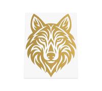 HastingsDesigner Tribal Wolf Sticker - Car/Bike/Van/Camper Vinyl Decal suitable for Window, Bumper, Laptop or any smooth surface (Gold)