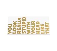 HastingsDesigner You Look Really Stupid With Your Head Like That - Funny Car/Van/Camper Vinyl Decal Sticker suitable for Window, Bumper or any smooth surface (Gold)