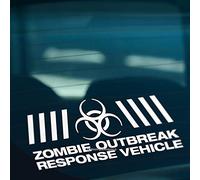 HastingsDesigner ZOMBIE OUTBREAK VEHICLE Funny Car,Window,Bumper JDM DUB EURO Vinyl Decal Sticker (White)
