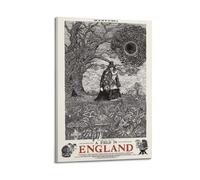 HASUEQWERURU A Field In England Posters Aesthetic Wall Art Decor Vintage Canvas Decorative Painting Poster Living Room Bed Room Derector 08x12inch(20x30cm) Frame-style