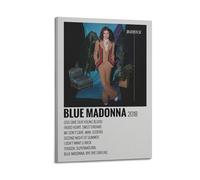 HASUEQWERURU Børns Album Blue Madonna Posters Aesthetic Wall Art Decor Vintage Canvas Decorative Painting Poster Living Room Bed Room Derector 12x18inch(30x45cm) Frame-style
