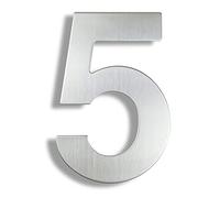 HASWARE 304 Stainless Steel Modern House Number 12 Inch/30cm Stylish Door Alphabet Plaque for Street Home Decor (5, 12 Inch Silver)