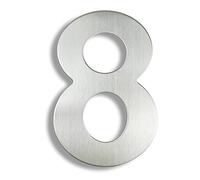 HASWARE 304 Stainless Steel Modern House Number 8 Inch/20cm Stylish Door Alphabet Plaque for Street Home Decor (8, 8 Inch Silver)
