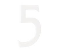 HASWARE 4-Inch Self-Adhesive House Number - Waterproof and Weather-Resistant - Easy Installation for Home Mailbox Post Door (White, 5)