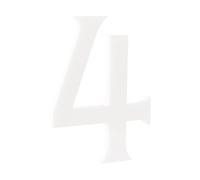 HASWARE 4-Inch Self-Adhesive House Number - Waterproof and Weather-Resistant - Easy Installation for Home Mailbox Post Door (White, 4)