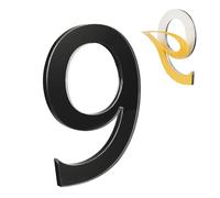 HASWARE 4-Inch Self-Adhesive House Number - Waterproof and Weather-Resistant - Easy Installation for Home Mailbox Post Door (Black, 9)