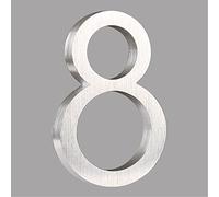HASWARE Floating House Number 6 inch Stylish Door Numbers Alphabet Plaque Street Home Address Numerals (Silver, 8)