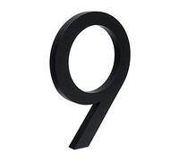 HASWARE Floating House Number 6 inch Stylish Door Numbers Alphabet Plaque Street Home Address Numerals (Black, 9)