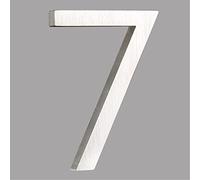 HASWARE Floating House Number 6 inch Stylish Door Numbers Alphabet Plaque Street Home Address Numerals (Silver, 7)