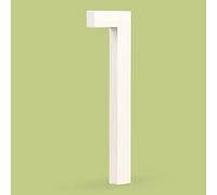 HASWARE Floating House Number 6 inch Stylish Door Numbers Alphabet Plaque Street Home Address Numerals (White, 1)