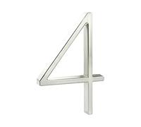 HASWARE Floating House Number Sign: 5 inch Modern Door Signage - Striking for Street Home Address Numerals (4, Silver)