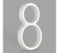 HASWARE Floating House Number Sign: 5 inch Modern Door Signage - Striking for Street Home Address Numerals (8, White)