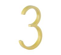 HASWARE Floating House Number Sign: 5 inch Modern Door Signage - Striking for Street Home Address Numerals (3, Golden)