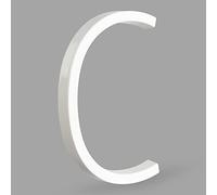 HASWARE Floating House Number Sign: 5 inch Modern Door Signage - Striking for Street Home Address Numerals (C, White)