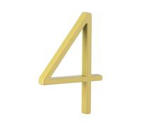 HASWARE Floating House Number Sign: 5 inch Modern Door Signage - Striking for Street Home Address Numerals (4, Golden)