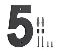 HASWARE Floating House Number Sign for Home - 5 Inch Modern Numerous Easy DIY Installation for Post Street (Black, 5)