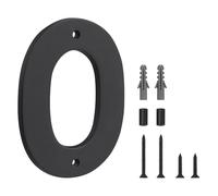 HASWARE Floating House Number Sign for Home - 5 Inch Modern Numerous Easy DIY Installation for Post Street (Black, 0)