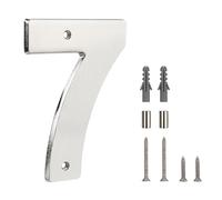 HASWARE Floating House Number Sign for Home - 5 Inch Modern Numerous Easy DIY Installation for Post Street (Silver Brushed, 7)