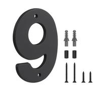 HASWARE Floating House Number Sign for Home - 5 Inch Modern Numerous Easy DIY Installation for Post Street (Black, 9)