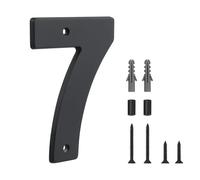 HASWARE Floating House Number Sign for Home - 5 Inch Modern Numerous Easy DIY Installation for Post Street (Black, 7)