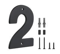 HASWARE Floating House Number Sign for Home - 5 Inch Modern Numerous Easy DIY Installation for Post Street (Black, 2)