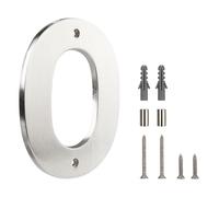 HASWARE Floating House Number Sign for Home - 5 Inch Modern Numerous Easy DIY Installation for Post Street (Silver Brushed, 0)