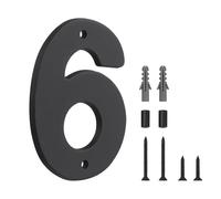 HASWARE Floating House Number Sign for Home - 5 Inch Modern Numerous Easy DIY Installation for Post Street (Black, 6)