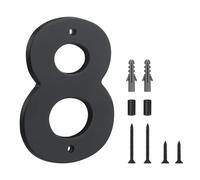 HASWARE Floating House Number Sign for Home - 5 Inch Modern Numerous Easy DIY Installation for Post Street (Black, 8)