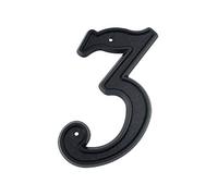 HASWARE House Number 5.5 inch (139mm) Modern Door Numbers Street Home Address Numerals,Black ABS Plastic (3)