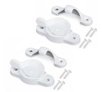 HASWARE Metal Window Sash Lock - Catch Latch Fitch Fastener with Fixing Screws, Weatherproof and Rust-Resistant Design for Cottages Apartments Rental Homes (2 Pack - White)