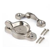 HASWARE Metal Window Sash Lock - Catch Latch Fitch Fastener with Fixing Screws, Weatherproof and Rust-Resistant Design for Cottages Apartments Rental Homes (1 Pack - Brush Silver)