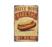 Hasweerg Fresh And Delicious Hot Dogs Funny Tin Sign Bar Pub Diner Cafe Wall Decor Home Art Poster Home Bar Kitchen Coffee Man Cave Garage Wall Decor Art Tin Sign 12x16 Inch