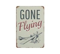 Hasweerg Gone Flying Aluminium Metal Tin Sign Home Plaque Poster Home Bar Pub Wall Are Decor New Home Bar Kitchen Coffee Man Cave Garage Wall Decor Art Tin Sign 8x12 Inch