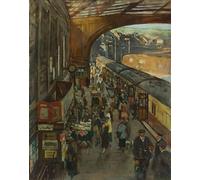 HASWEX Abstract Painting Poster Art Print Wall Poster la stazione Terminus Penzance Stanhope Alexander Forbes for Wall Decor60x90cm