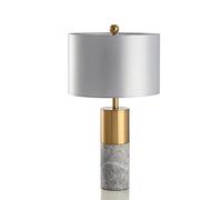 HASWEX LED Simple American Marble Desk Lamp E27 Eye Protection Fabric Bedside Lamp Post-Modern Living Room Bedroom Grey Table Light Nordic Restaurant Creative Desk Lamps