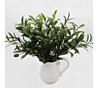 HASWITDA Artificial Olive Tree Branches Faux Greenery Leaves with Stems Decorative Fake Foliage Plant Fruit Branch Floral Arrangement for Indoor and Outdoor 4 stems (46CM)