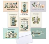 Hat Acrobat 24 Congratulations On Your New Home Cards with Envelopes Assortment Set for New Home Card Congratulations (8 Designs) Great with Closing Gifts for Home Buyers (Classic)
