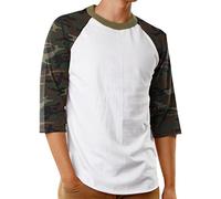 Hat and Beyond Mens Baseball Raglan T Shirts 3/4 Sleeves Casual Cotton S-3xl Jersey 1KSA0001 - - Large