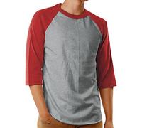Hat and Beyond Mens Baseball Raglan T Shirts 3/4 Sleeves Casual Cotton S-3xl Jersey 1KSA0001 - - Medium