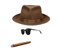 Hat and Cigar Window Decal, Funny The Driving Crooner Decals for Fedora and Cigar Window Decal Funny Car Sticker for Car Truck Driver Women Men (Sunglasses, Brown)