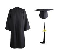 Hat and Dress for Graduation Costume, Opaque Fabric, Academic Vest, Set with Tassels Cap, Lightweight Ceremony, Figure Design Academic Signs University Events of Men Women Adults