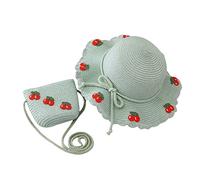 Hat Bag Set Woven Wide Hats Girls Kids Sun Hats Summer Beach Hats Woven Pocket Suit Outdoor Activities Coral Swim Hat Toddler (Green, One Size)