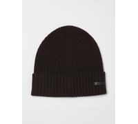BOSS Beanie hat in virgin wool with logo plaque - Style Fati, 50495306 Dark Brown pcs.