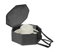 Hat Box Designed for Travel and For Closet Storage, Foldable with Dust Proof Lid, Features Multiple Carrying Options Including Handles and Strap (gray-2)