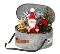 Hat Box - Felt 41.9x41.9cm Portable Zipper Carry Case | Cowboy Hat Travel Storage Organizer Protective Dustproof Bag | For Traveling Bedroom Living Room Closet Kid Room Accessories Toy Scarf