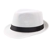 Hat Breathable CurlyStraw Hat Jazz Hat Top Hat Outdoor Men's Sun Baseball Caps (White One Size)