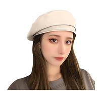 Hat Cap Beret Beret Artist French Beret Women Leather Beret Faux Women Hats French Style (Beige, One Size)