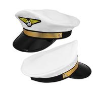 Hat Captain Hat Set Pilot Accessory Airline Pilot Costume Halloween Masquerade Stylish Comfortable